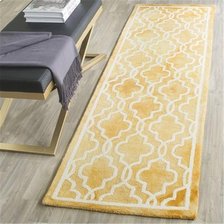 SAFAVIEH Dip Dye Hand Tufted Runner Rug- Gold - Ivory- 2 ft. 3 in. x 8 ft. DDY539H-28